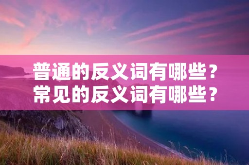 普通的反义词有哪些？常见的反义词有哪些？