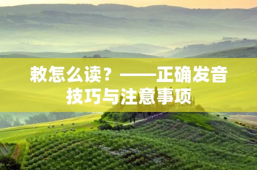 敕怎么读?——正确发音技巧与注意事项 敕怎么读?——正确发音技巧与注意事项