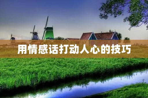 用情感话打动人心的技巧 用情感话打动人心的技巧