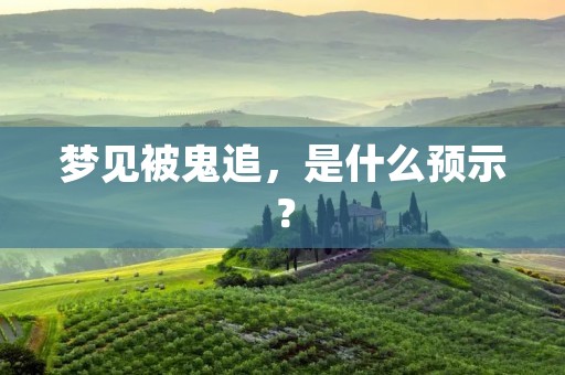 梦见被鬼追,是什么预示?
