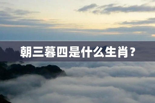 朝三暮四是什么生肖?