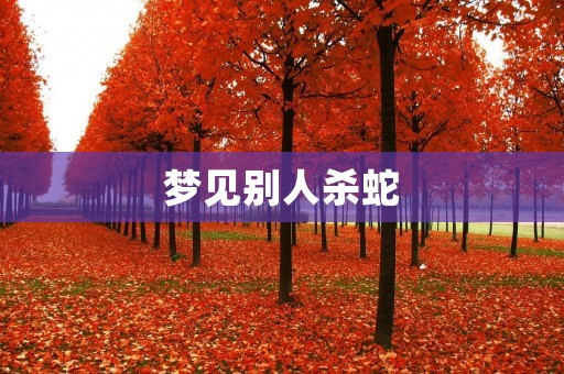 梦见别人杀蛇:预示着你的生活将会有所改变