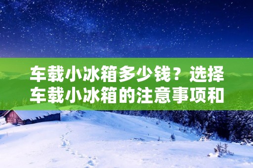 车载小冰箱多少钱？选择车载小冰箱的注意事项和推荐商品介绍