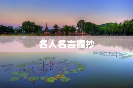 名人名言摘抄:智慧人生箴言 名人名言摘抄:智慧人生箴言