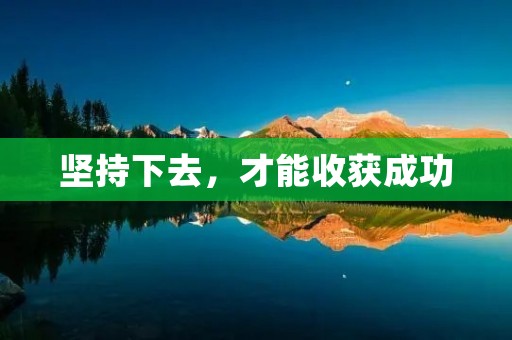 坚持下去,才能收获成功