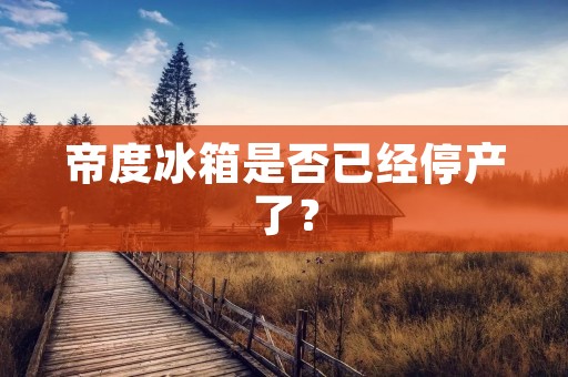 帝度冰箱是否已经停产了?