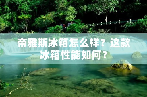 帝雅斯冰箱怎么样?这款冰箱性能如何? 帝雅斯冰箱怎么样?这款冰箱性能如何?