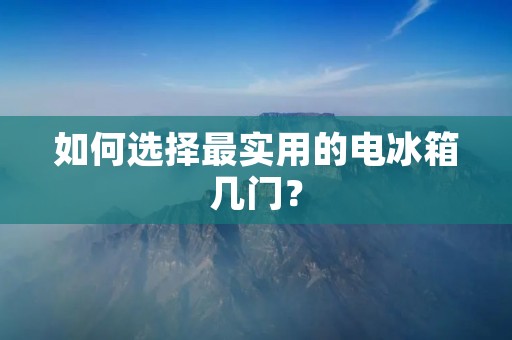 如何选择最实用的电冰箱几门?