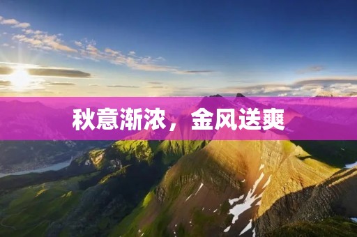 秋意渐浓,金风送爽