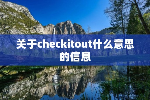 关于checkitout什么意思的信息