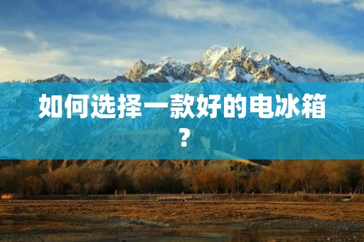 如何选择一款好的电冰箱？