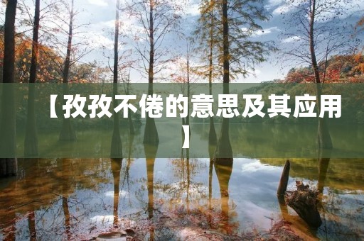 【孜孜不倦的意思及其应用】 【孜孜不倦的意思及其应用】