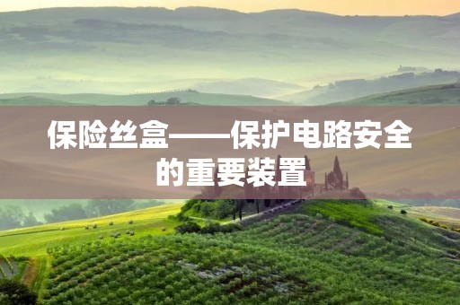 保险丝盒——保护电路安全的重要装置