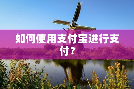 如何使用支付宝进行支付? 如何使用支付宝进行支付?