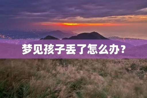 梦见孩子丢了怎么办？