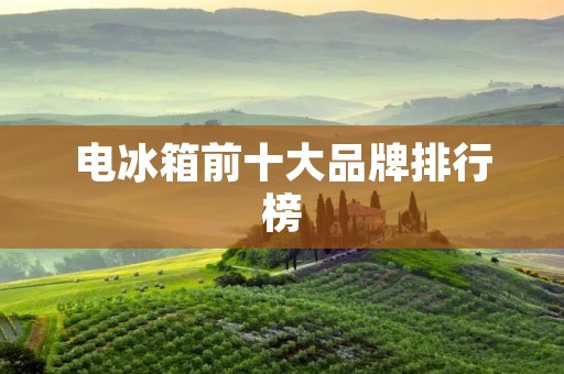 电冰箱前十大品牌排行榜