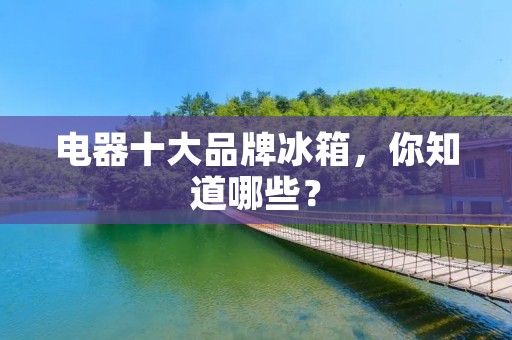 电器十大品牌冰箱，你知道哪些？