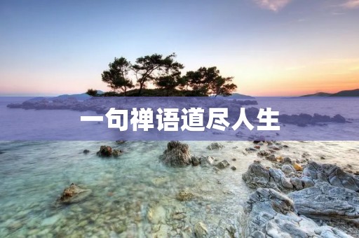 一句禅语道尽人生 一句禅语道尽人生