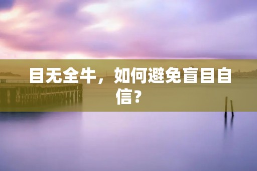 目无全牛，如何避免盲目自信？