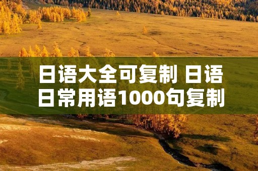 日语大全可复制 日语日常用语1000句复制