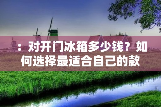 ：对开门冰箱多少钱？如何选择最适合自己的款式？