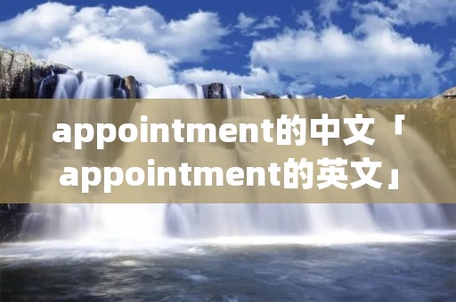 appointment的中文「appointment的英文」