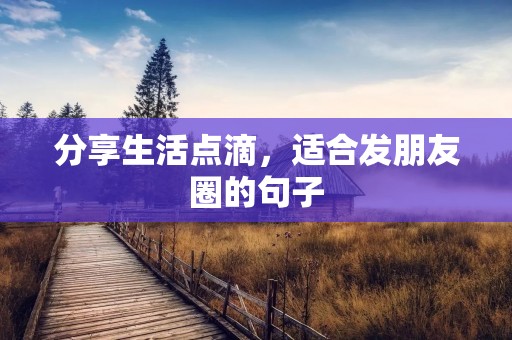分享生活点滴,适合发朋友圈的句子