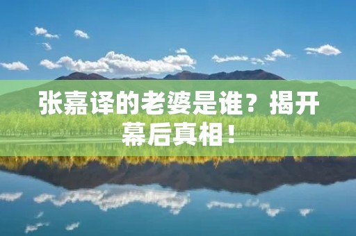 张嘉译的老婆是谁?揭开幕后真相!