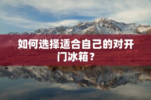 如何选择适合自己的对开门冰箱？