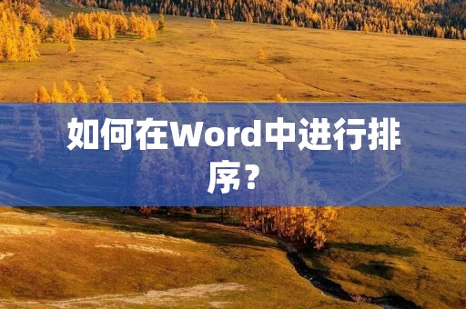 如何在Word中进行排序？