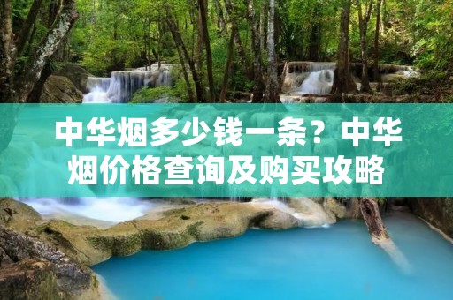 中华烟多少钱一条?中华烟价格查询及购买攻略