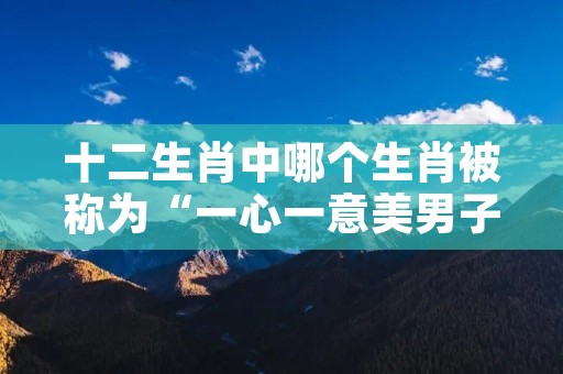 十二生肖中哪个生肖被称为“一心一意美男子”?