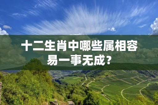 十二生肖中哪些属相容易一事无成?