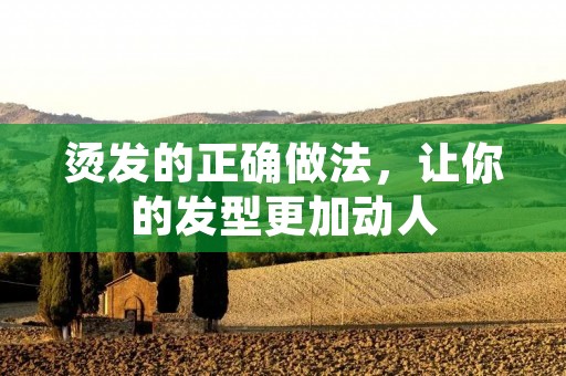 烫发的正确做法,让你的发型更加动人 烫发的正确做法,让你的发型更加动人