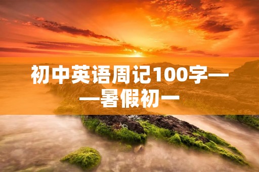 初中英语周记100字——暑假初一