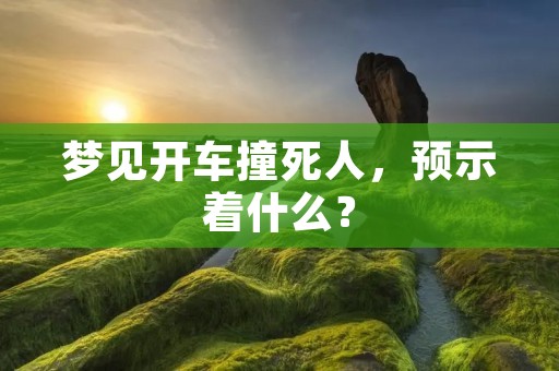 梦见开车撞死人,预示着什么?