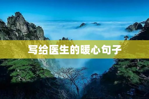 写给医生的暖心句子