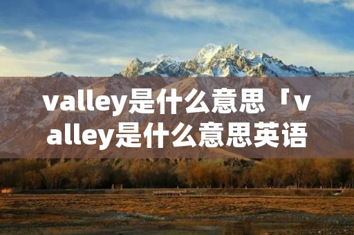 valley是什么意思「valley是什么意思英语」