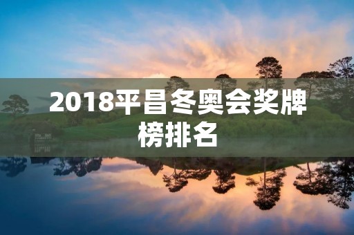 2018平昌冬奥会奖牌榜排名