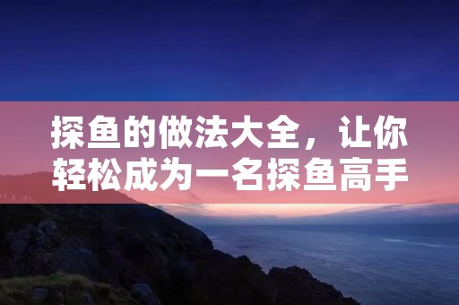 探鱼的做法大全，让你轻松成为一名探鱼高手