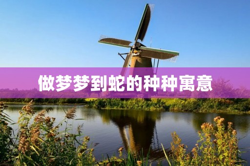 做梦梦到蛇的种种寓意