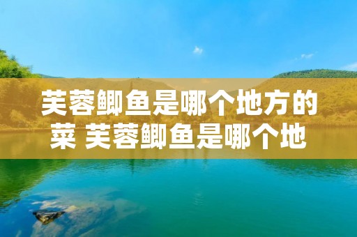 芙蓉鲫鱼是哪个地方的菜 芙蓉鲫鱼是哪个地方的菜名 芙蓉鲫鱼是哪个地方的菜 芙蓉鲫鱼是哪个地方的菜名