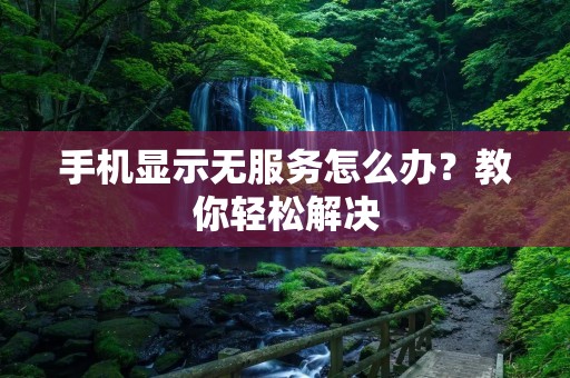 手机显示无服务怎么办？教你轻松解决