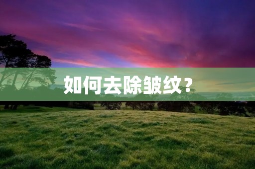 如何去除皱纹? 如何去除皱纹?