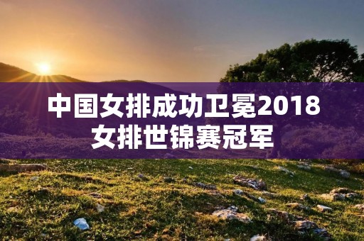 中国女排成功卫冕2018女排世锦赛冠军