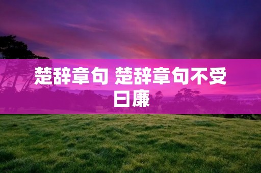 楚辞章句 楚辞章句不受曰廉 楚辞章句 楚辞章句不受曰廉