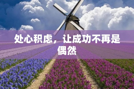 处心积虑，让成功不再是偶然