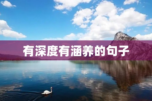 有深度有涵养的句子