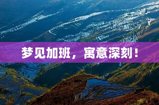 梦见加班,寓意深刻!