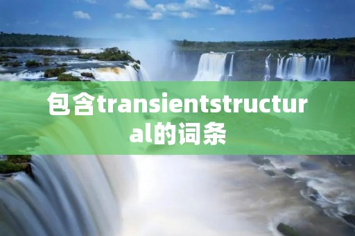 包含transientstructural的词条 包含transientstructural的词条